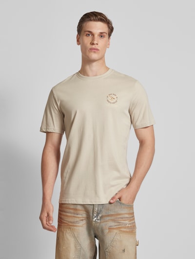 Only & Sons Slim Fit T-Shirt mit Motiv-Print Modell 'BASIC' Beige 4