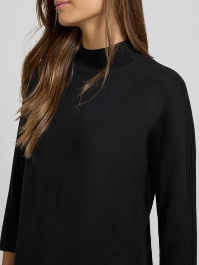 comma Knielanges Strickkleid mit Stehkragen und 3/4-Arm Black 3