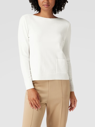 Marc Cain Gebreide pullover met opgestikte steekzak Offwhite - 4