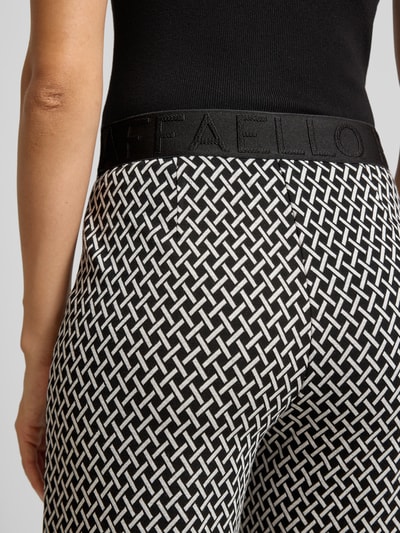 Raffaello Rossi Wide leg stoffen broek met elastische band met label, model 'ELAINE' Zwart - 3