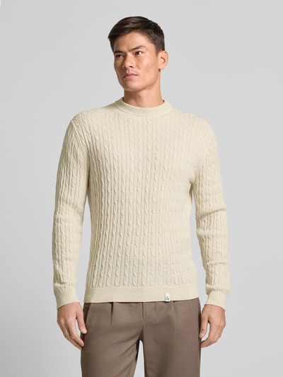 Colours & Sons Strickpullover aus Kaschmir-Mix mit Label-Details Offwhite 4