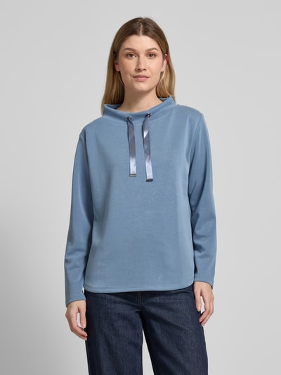 More & More Sweatshirt met opstaande kraag Rookblauw - 4