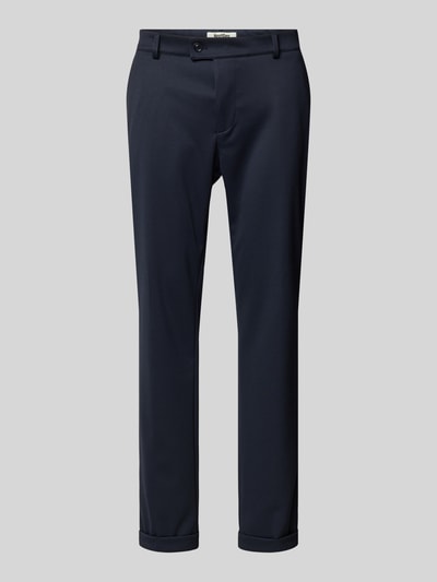 CG - Club of Gents Modern fit pantalon met riemlussen, model 'Conn' Marineblauw - 2