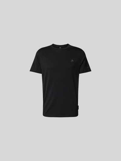 Productfoto, Regular Fit T-Shirt met logo-detail van Moose Knuckles, zwart, katoen, ronde hals, korte mouwen, maat M lengte 67 cm