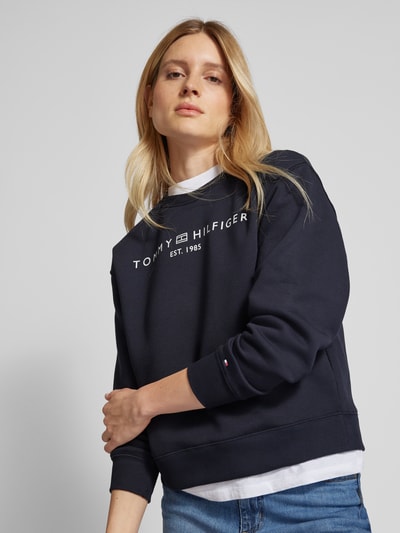 Tommy Hilfiger Sweatshirt met labelstitching Marineblauw - 3