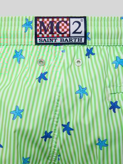MC2 Saint Barth Relaxed Fit Badeshorts mit Tunnelzug Hellgruen 2