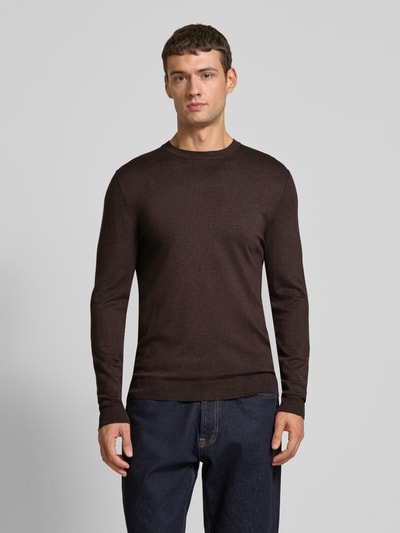 MCNEAL Gebreide pullover met ronde hals Chocoladebruin gemêleerd - 4