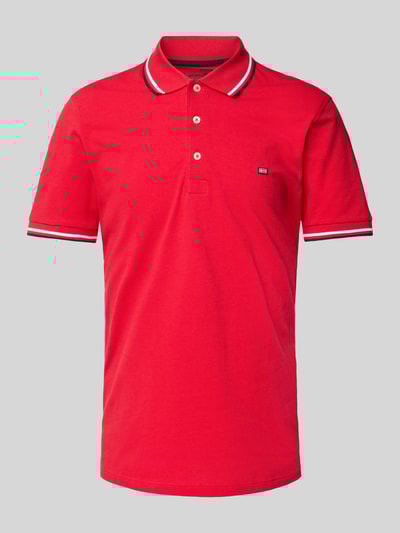 Christian Berg Men Poloshirt met labelstitching Rood - 2
