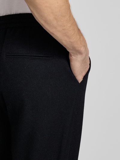 Les Deux Tapered Fit Wollhose mit Tunnelzug Modell 'Como' BLACK 3