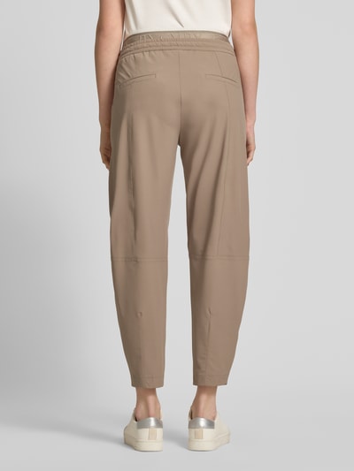 Cambio Stoffhose mit Logo-Bund und Kordelzug Modell 'EDEN' Sand 5