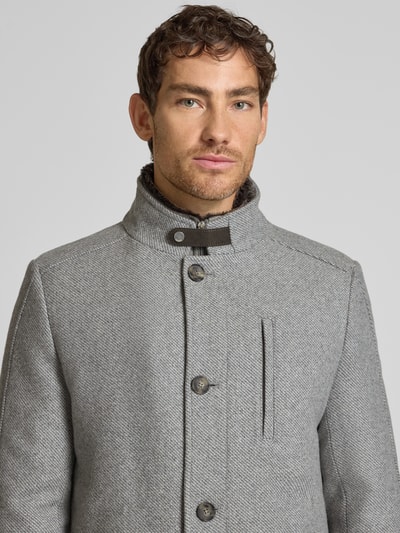 Cinque Regular fit lange jas met opstaande kraag, model 'Arsenal' Zilver - 3