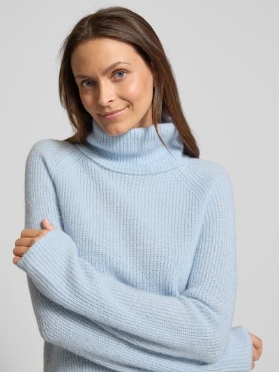 BOSS Orange Golf o kroju regular fit z mieszanki wełny i wełny z alpaki model ‘FALODINA’ Jasnoniebieski 3