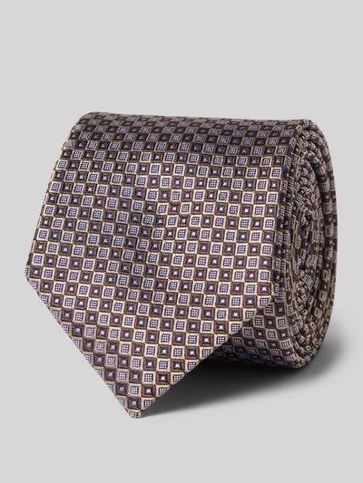 Prince Bowtie Zijden stropdas met statementpatch (7 cm) Middenbruin - 1