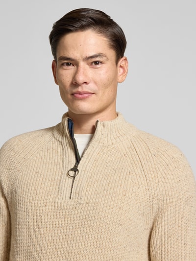 Barbour Schipperstrui van wolmix met raglanmouwen Marineblauw - 3