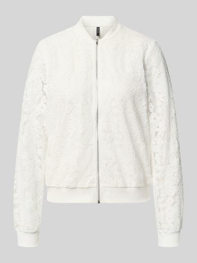 Produktfoto, Regular Fit Blouson aus Baumwoll-Mix Modell 'HONEY' von Vero Moda, efekt: wzór na całej powierzchni, krój regular fit, kształt kołnierza: kołnierz typu college, zapięcie: zamek błyskawiczny, wzór: kwiatowy, rękaw: długi, zakończenie rękawów: prążkowane, wykończenie: prążkowane, wykończenie materiału: detale wykonane na szydełku, materiał: mieszanka bawełny