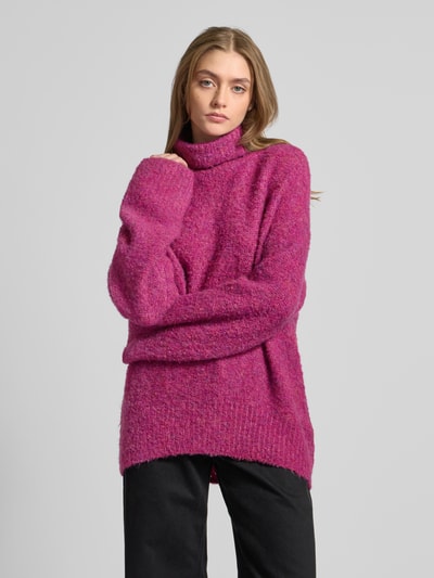 Pieces Relaxed Fit Rollkragenpullover mit Wollanteil Modell 'NATHERINE' Pink 4