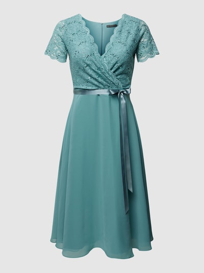Swing Curve PLUS SIZE Cocktailkleid in Wickel-Optik Aqua Blau 1