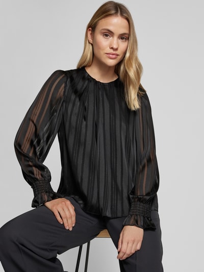 Marc Cain Relaxed Fit Bluse mit gelegten Falten BLACK 3