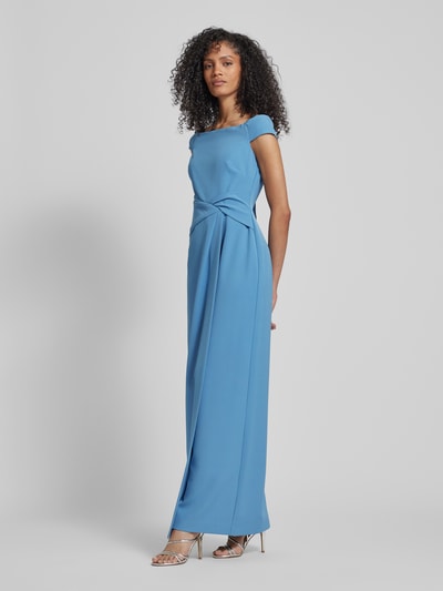 Lauren Ralph Lauren Abendkleid mit Knotendetail Modell 'SARAN' Bleu 1