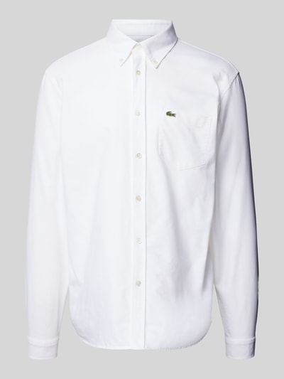 Lacoste Regular Fit Freizeithemd mit Logo-Patch Weiss 2