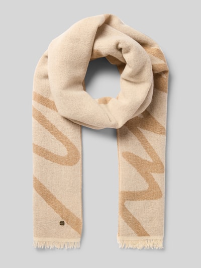 Marc Cain Schal mit Fransenabschluss Sand 1