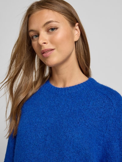 Jake*s Casual Sweter z dzianiny o kroju oversized z prążkowanymi wykończeniami Niebieski 3