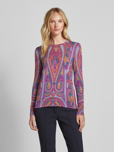 Lauren Ralph Lauren Gebreide pullover met ribboorden, model 'SHAVONNE' Fuchsia - 4