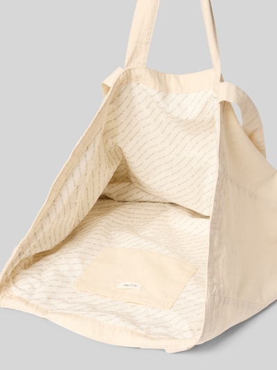 Produktfoto, Tote Bag aus reiner Baumwolle Modell 'Lycaz' von American Vintage, naturfarben mit offenem Hauptfach, sichtbare Logo-Innenfütterung, grobe Stoffstruktur, breiter Schulterriemen, dezentes Design