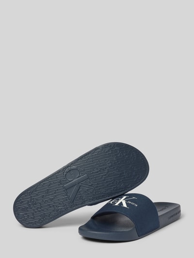 CK Calvin Klein Slides mit Label-Print Marine 4