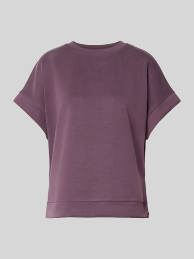 Produktfoto, Sweatshirt mit Rundhalsausschnitt und 1/2-Arm von Rich & Royal in Lila, glatte Oberfläche, lockerer Schnitt, Modal-Mix mit Stretch-Anteil