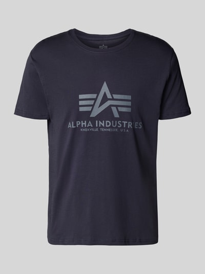Alpha Industries T-Shirt mit Label-Print Dunkelblau 2