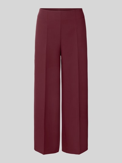 Produktfoto, Stoffhose mit Bügelfalte und Eingrifftaschen von MORE & MORE in Dunkelrot, Wide Leg Fit, Material-Mix mit Viskose-Anteil