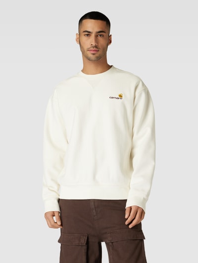 Carhartt Work In Progress Sweatshirt met labelstitching Offwhite - 4