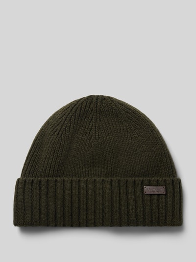 Barbour Beanie mit Logo-Patch Dunkelgruen 1