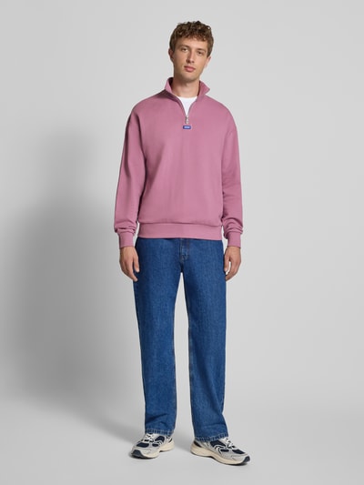 Hugo Blue Regular Fit Sweatshirt aus reiner Baumwolle Modell 'NEELER' Altrosa 1