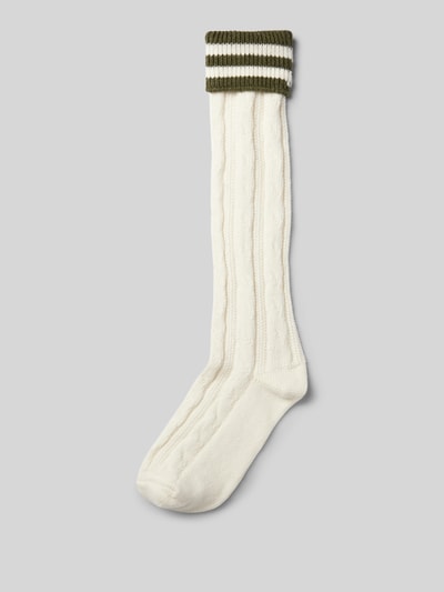 camano Socken mit Zopfmuster Modell 'COSY WIESN' Offwhite Melange 1