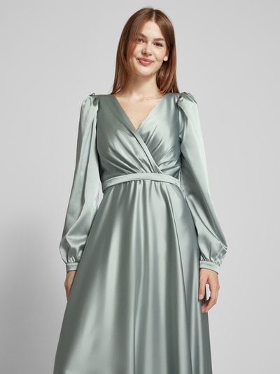 TROYDEN COLLECTION Abendkleid mit V-Ausschnitt Mint 3