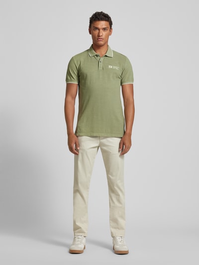 s.Oliver RED LABEL Regular fit poloshirt met labelprint Lichtgroen - 1