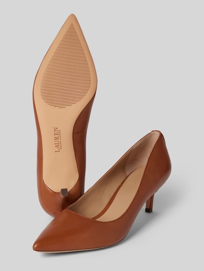 Lauren Ralph Lauren Lederpumps mit Pfennigabsatz Modell 'ADRIENNE' Cognac 4