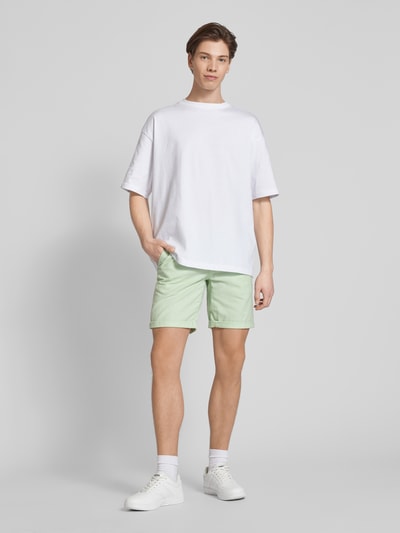 Blend Regular Fit Leinenshorts im unifarbenen Design Hellgruen 1