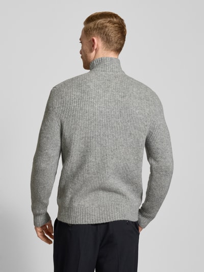 MCNEAL Strickpullover mit Woll-Anteil und Troyer-Kragen Hellgrau Melange 5