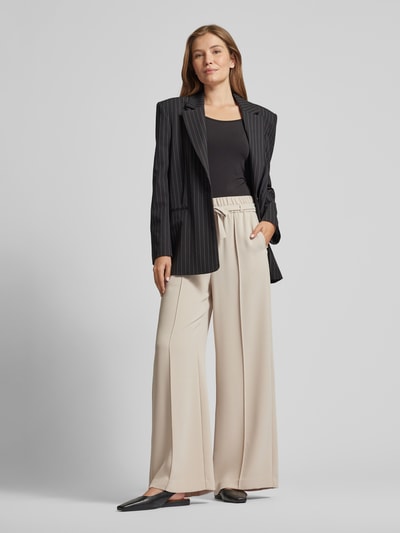 comma Wide Leg Stoffhose mit Bindegürtel Sand 1