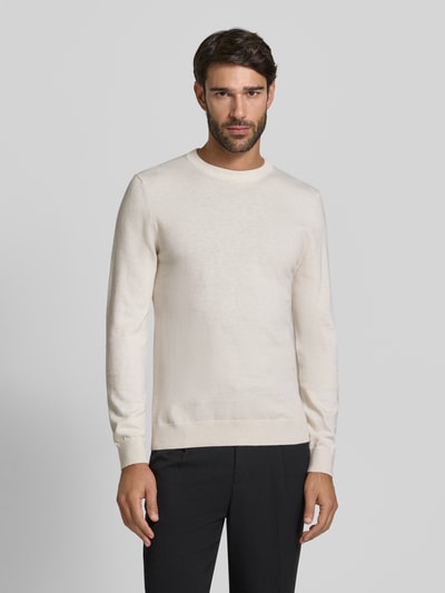 MCNEAL Strickpullover aus Baumwoll-Kaschmir-Mix mit Rundhalsausschnitt Ecru Melange 4