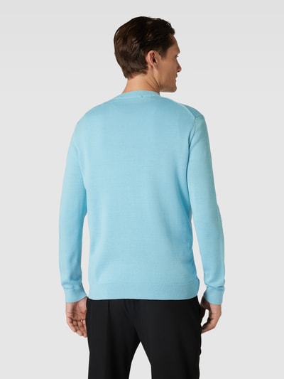 Karl Lagerfeld Strickpullover mit Label und Rundhalsausschnitt Hellblau 5