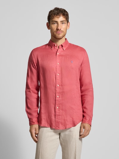 Polo Ralph Lauren Regular fit linnen overhemd met button-downkraag Paars - 4