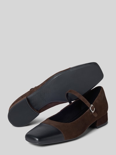 Vagabond Pumps van geitensuède, model 'DEBBI' Donkerbruin - 4