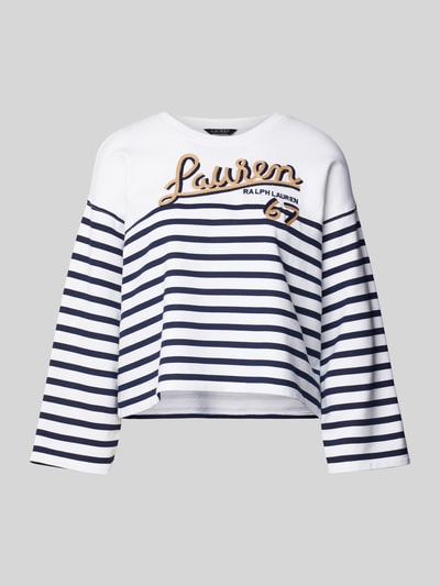 Lauren Ralph Lauren Sweatshirt mit Label-Stitching Modell 'JAMARIE' Weiss 2