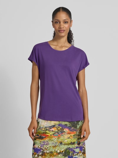 Christian Berg Woman T-shirt z mieszanki modalu z okrągłym dekoltem Fioletowy 4
