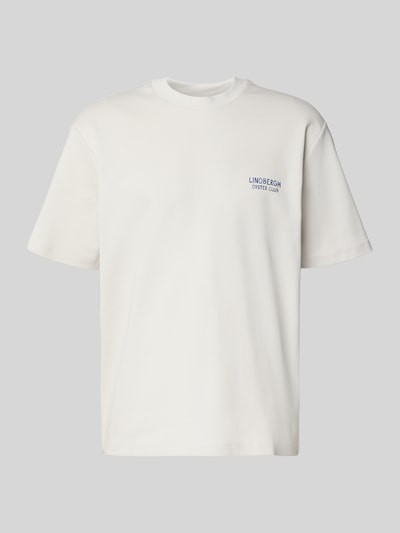 Produktfoto, Oversized T-Shirt mit Label-Print von Lindbergh in Weiß aus Reine Baumwolle, Oversized-Fit, Rundhalsausschnitt, Rückenlänge 70 cm bei Größe M