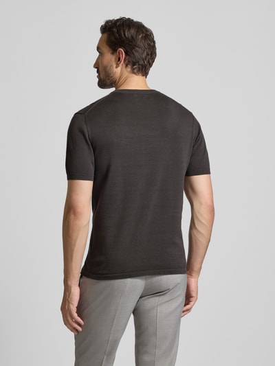 Christian Berg Men T-Shirt mit geripptem Rundhalsausschnitt Anthrazit 5